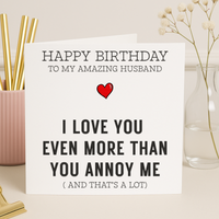 Husband Funny Birthday Card