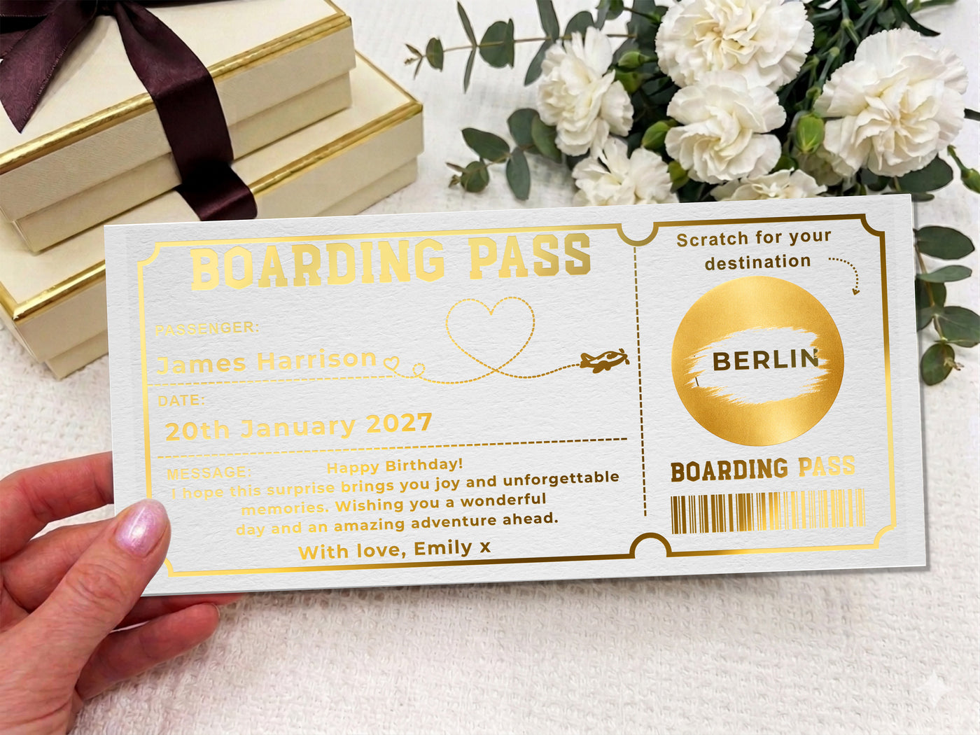 Physical Gift Certificate Voucher, Premium Printed Gift Card, Personalized Gift Voucher, Elegant Gift Certificate