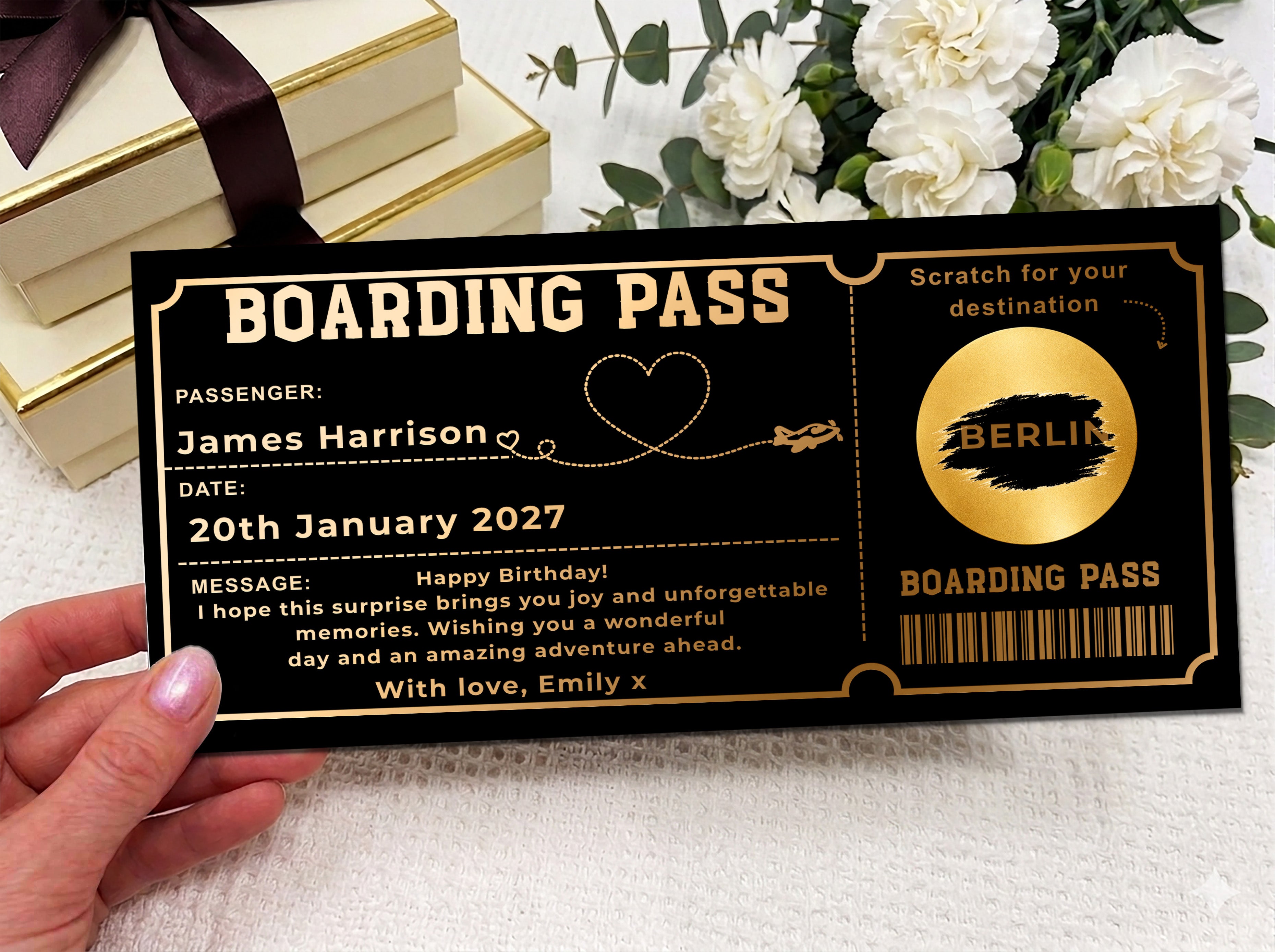 Physical Gift Certificate Voucher, Premium Printed Gift Card, Personalized Gift Voucher, Elegant Gift Certificate