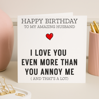 Husband Funny Birthday Card