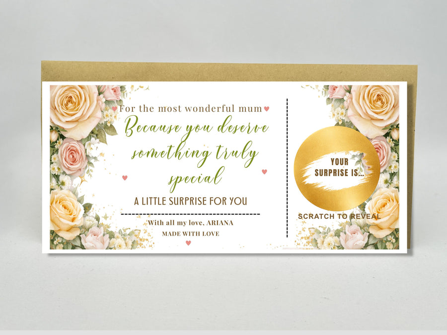 Personalised Floral "Something Special" Scratch Card – Luxury Surprise Reveal for Mum & Loved Ones