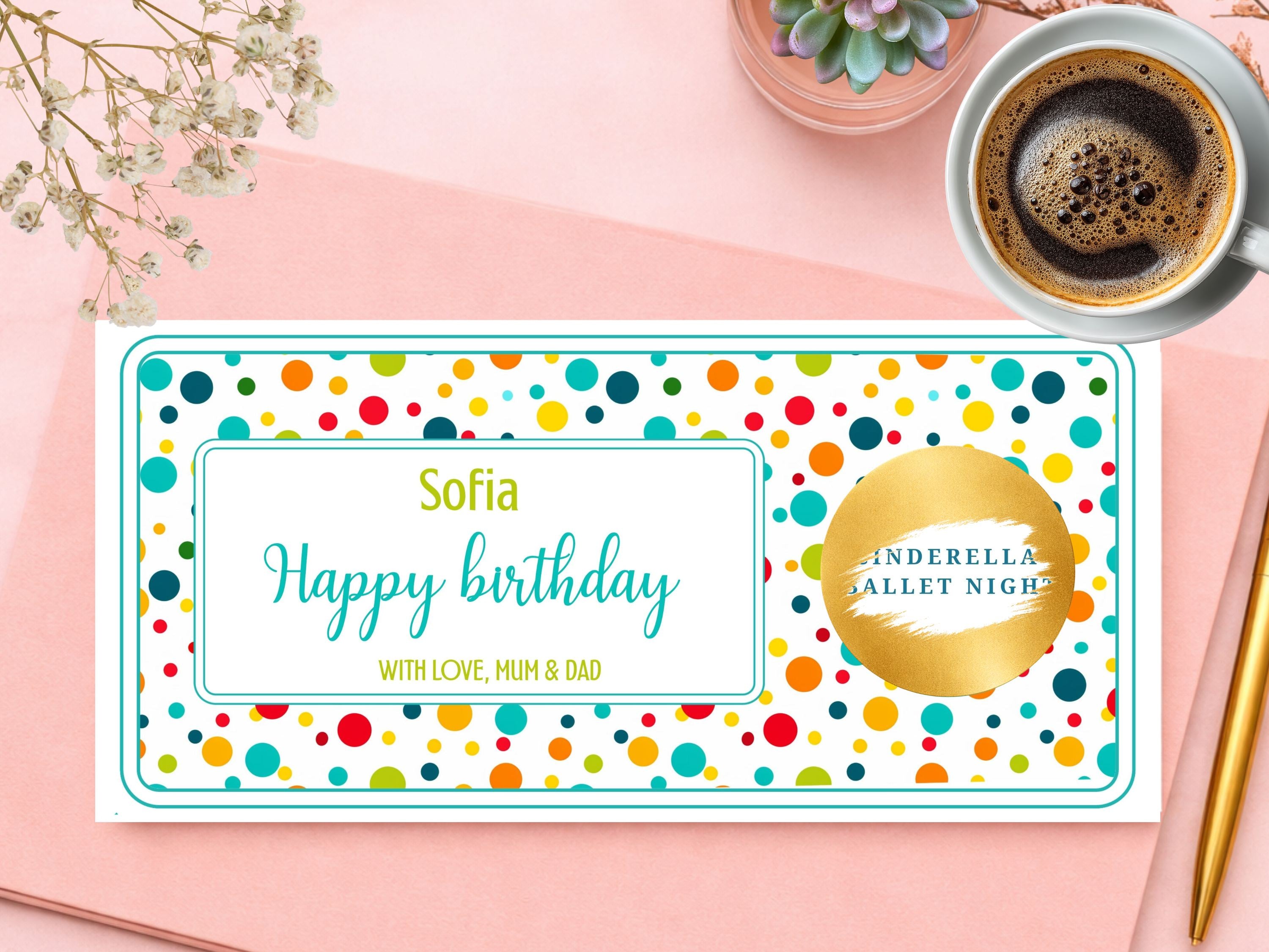 Personalised Polka Dot Birthday Scratch Card – Colourful Surprise Reveal for Kids & Adults