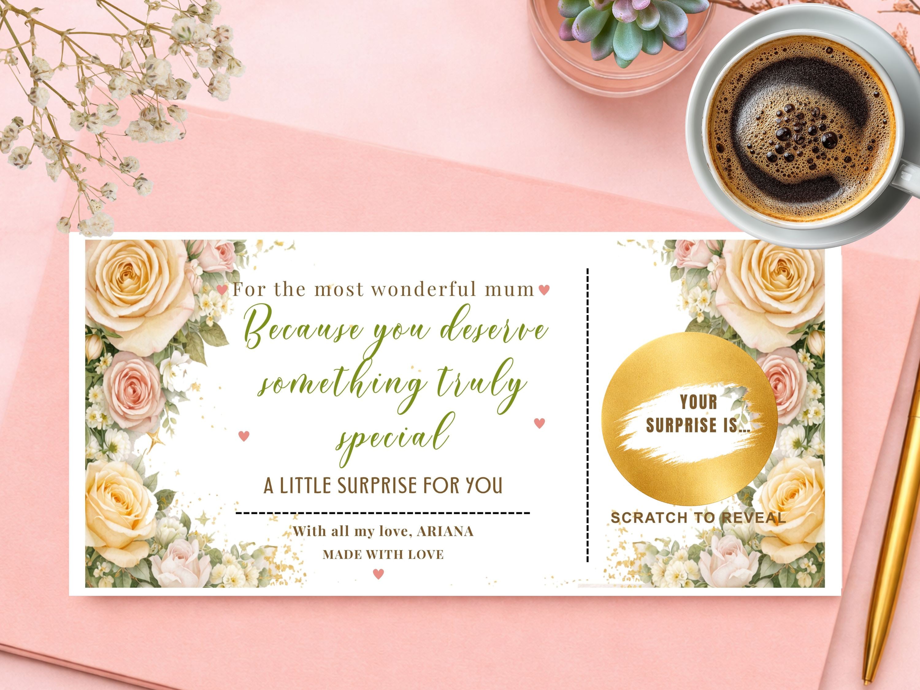 Personalised Floral "Something Special" Scratch Card – Luxury Surprise Reveal for Mum & Loved Ones