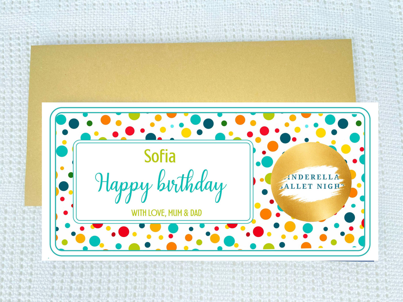 Personalised Polka Dot Birthday Scratch Card – Colourful Surprise Reveal for Kids & Adults