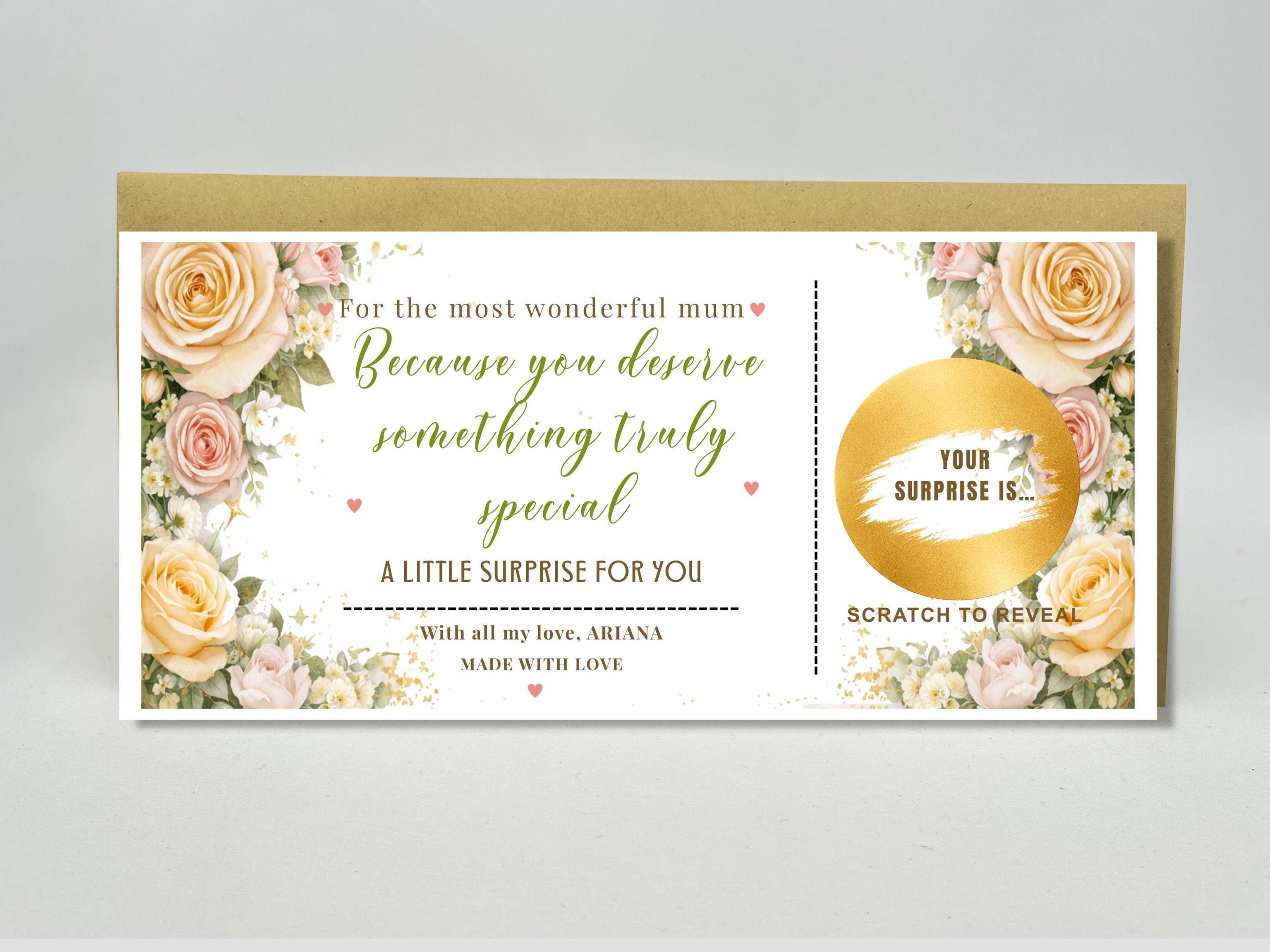 Personalised Floral "Something Special" Scratch Card – Luxury Surprise Reveal for Mum & Loved Ones