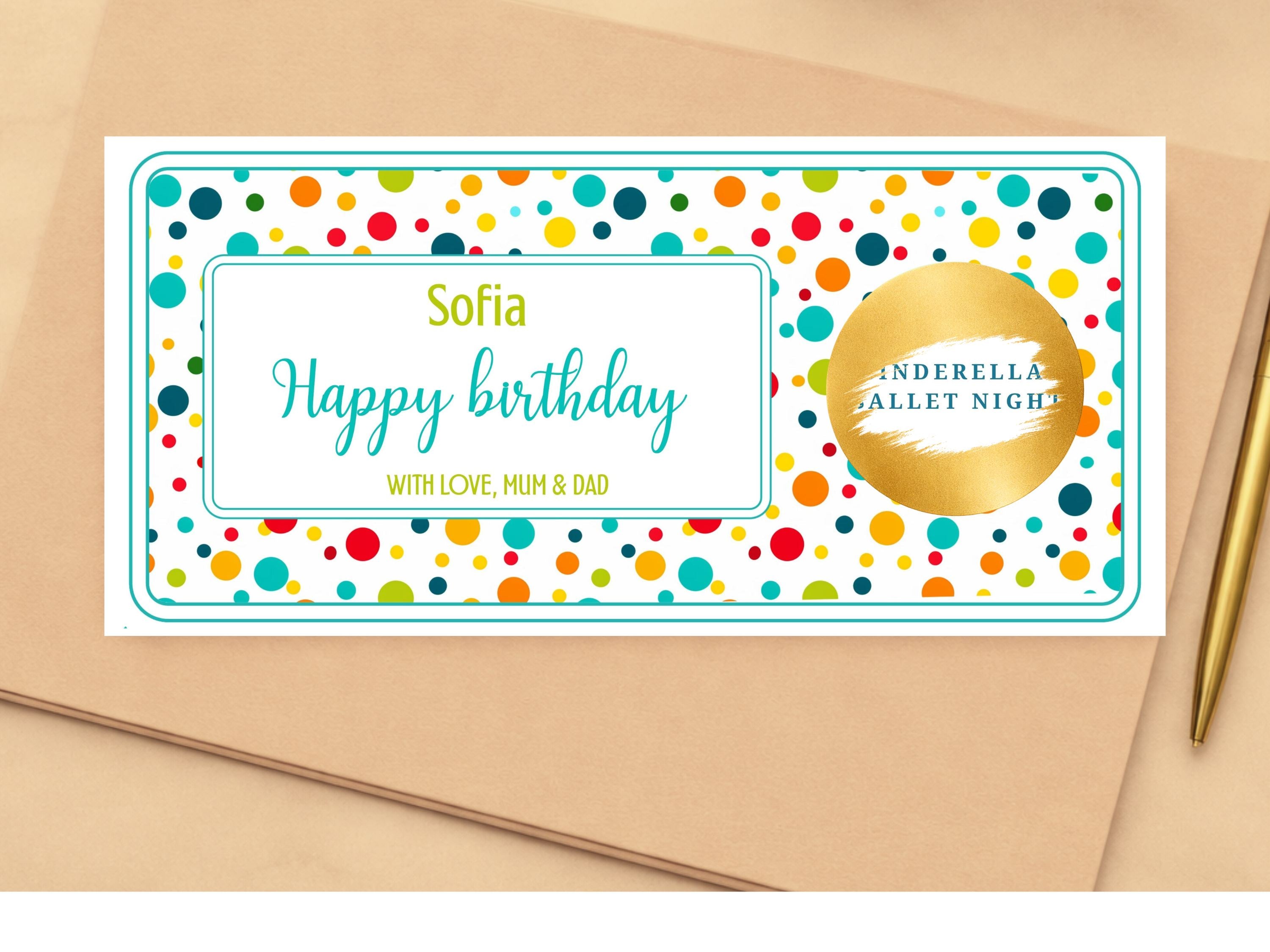 Personalised Polka Dot Birthday Scratch Card – Colourful Surprise Reveal for Kids & Adults