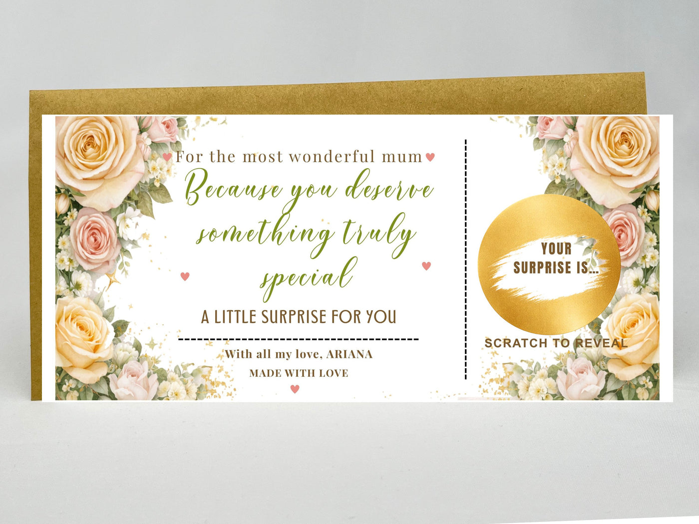 Personalised Floral "Something Special" Scratch Card – Luxury Surprise Reveal for Mum & Loved Ones