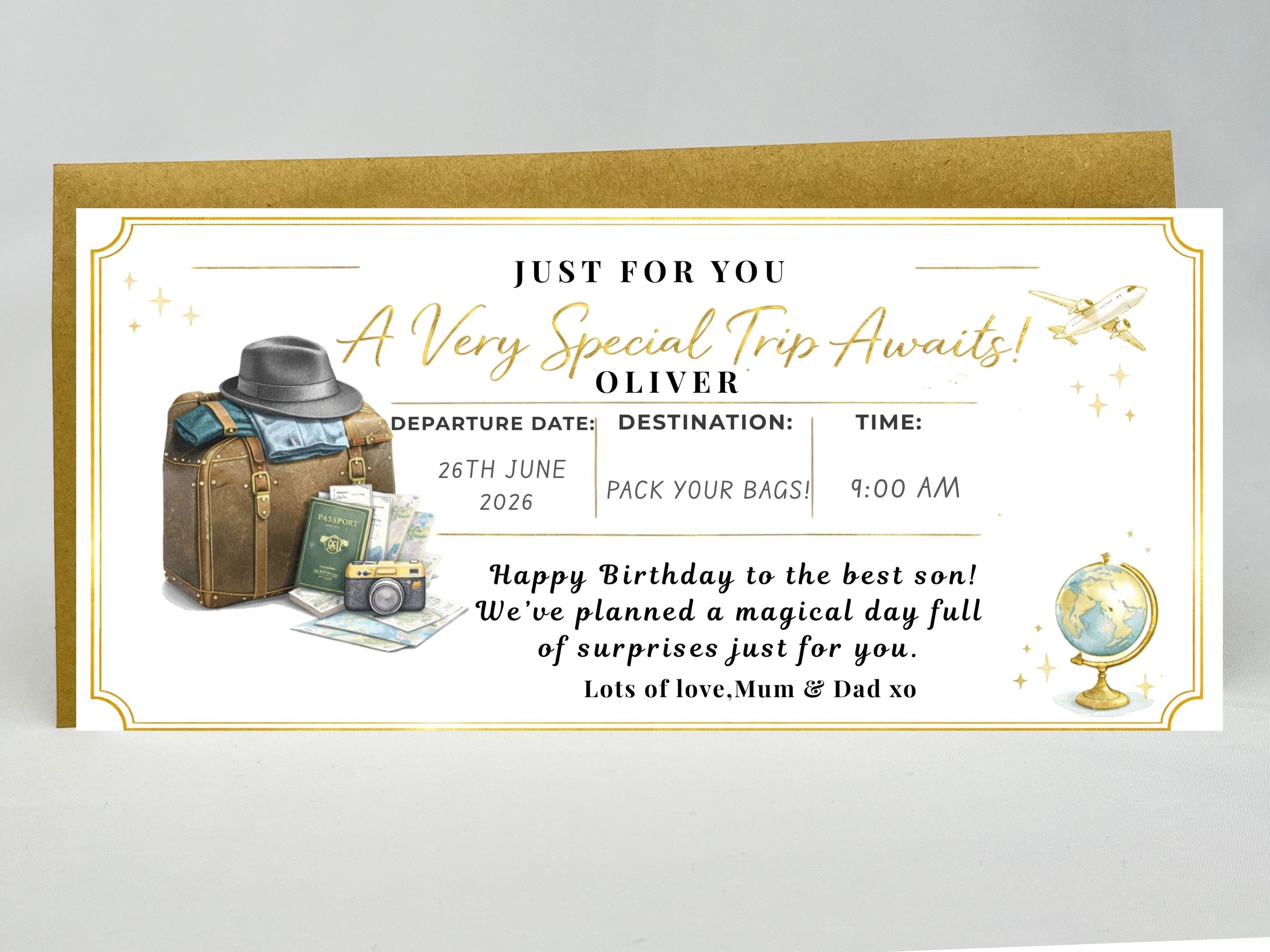 Personalised Vintage Travel Scratch Card – Luxury Holiday & Flight Surprise Reveal