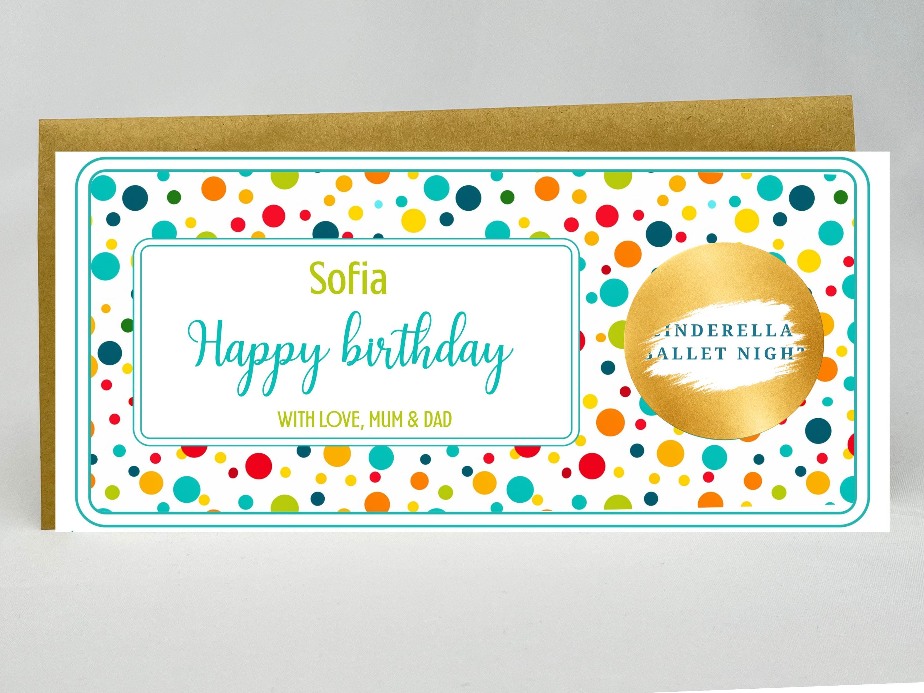 Personalised Polka Dot Birthday Scratch Card – Colourful Surprise Reveal for Kids & Adults