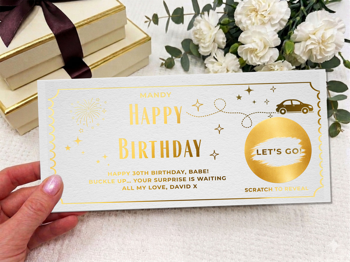Personalised Adventure Scratch & Reveal Gift Voucher - Gold Surprise Trip Ticket