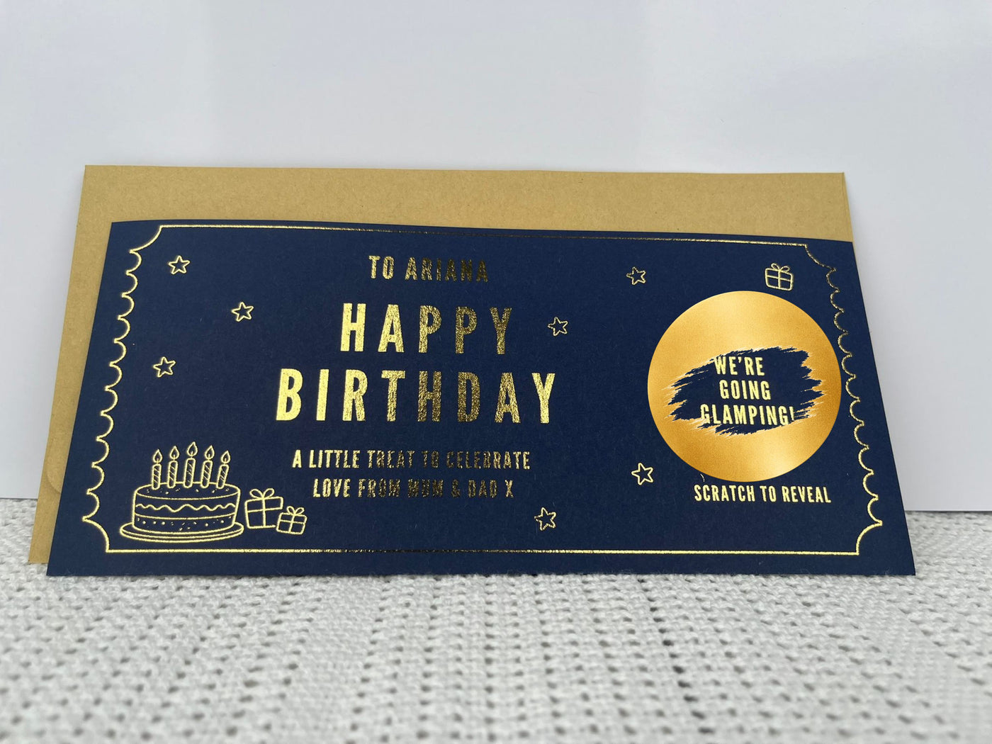 Birthday Scratch Off Card, Personalised Surprise Voucher Gift, Custom Reveal Ticket