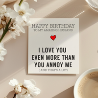 Husband Funny Birthday Card