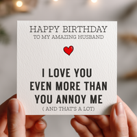 Husband Funny Birthday Card
