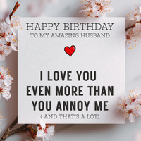 Husband Funny Birthday Card