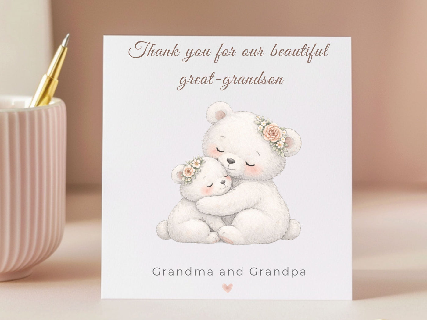 Personalised Thank You for Our Beautiful Great-Grandson Card