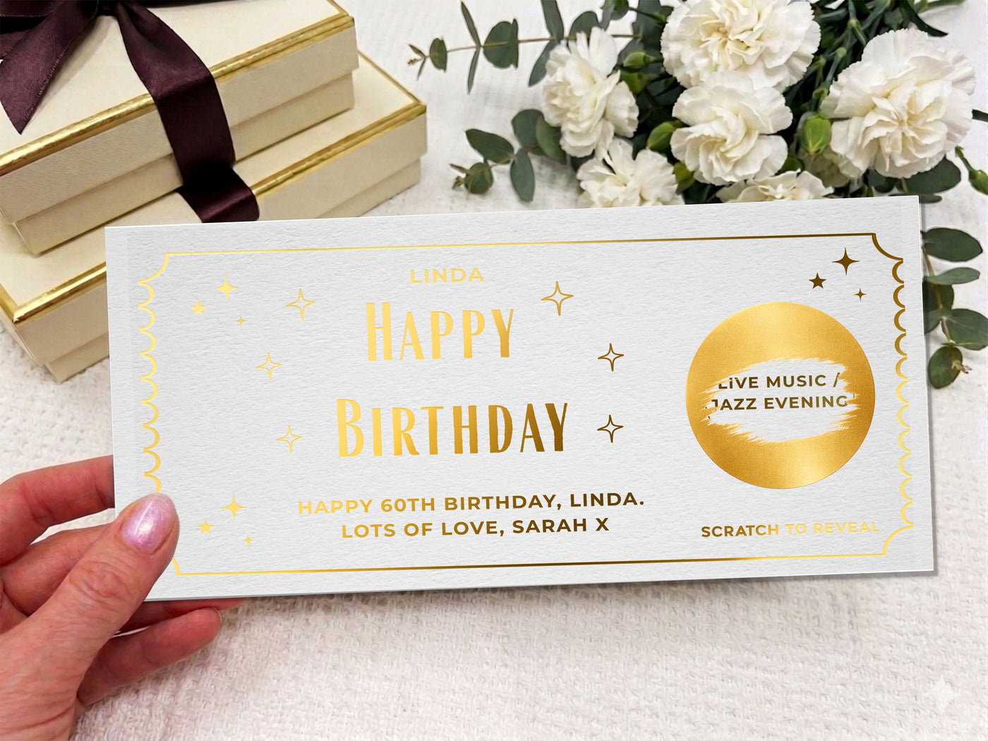 Personalised Afternoon Tea Gift Voucher, Luxury Printed Tea Experience Ticket, Custom Tea for Two Gift, Birthday Gift for Her