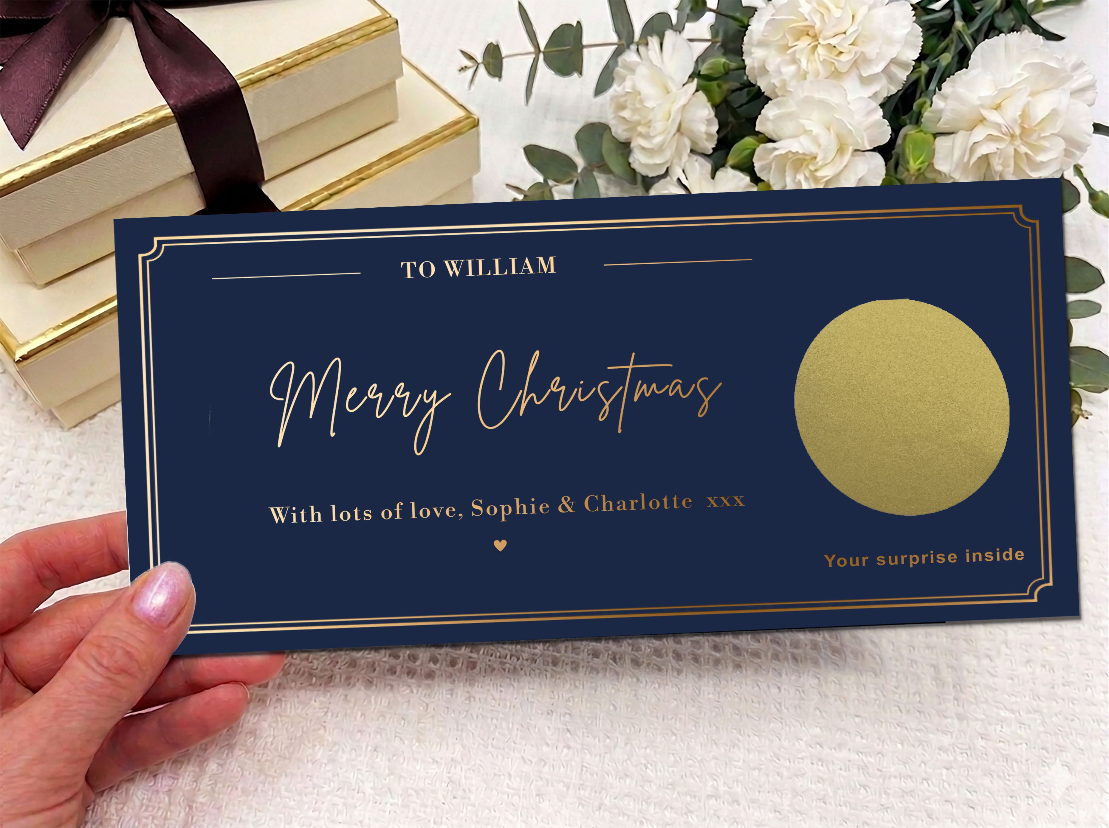 Personalised Scratch Card Gift Reveal – Luxury Birthday & Christmas Surprise Card UK