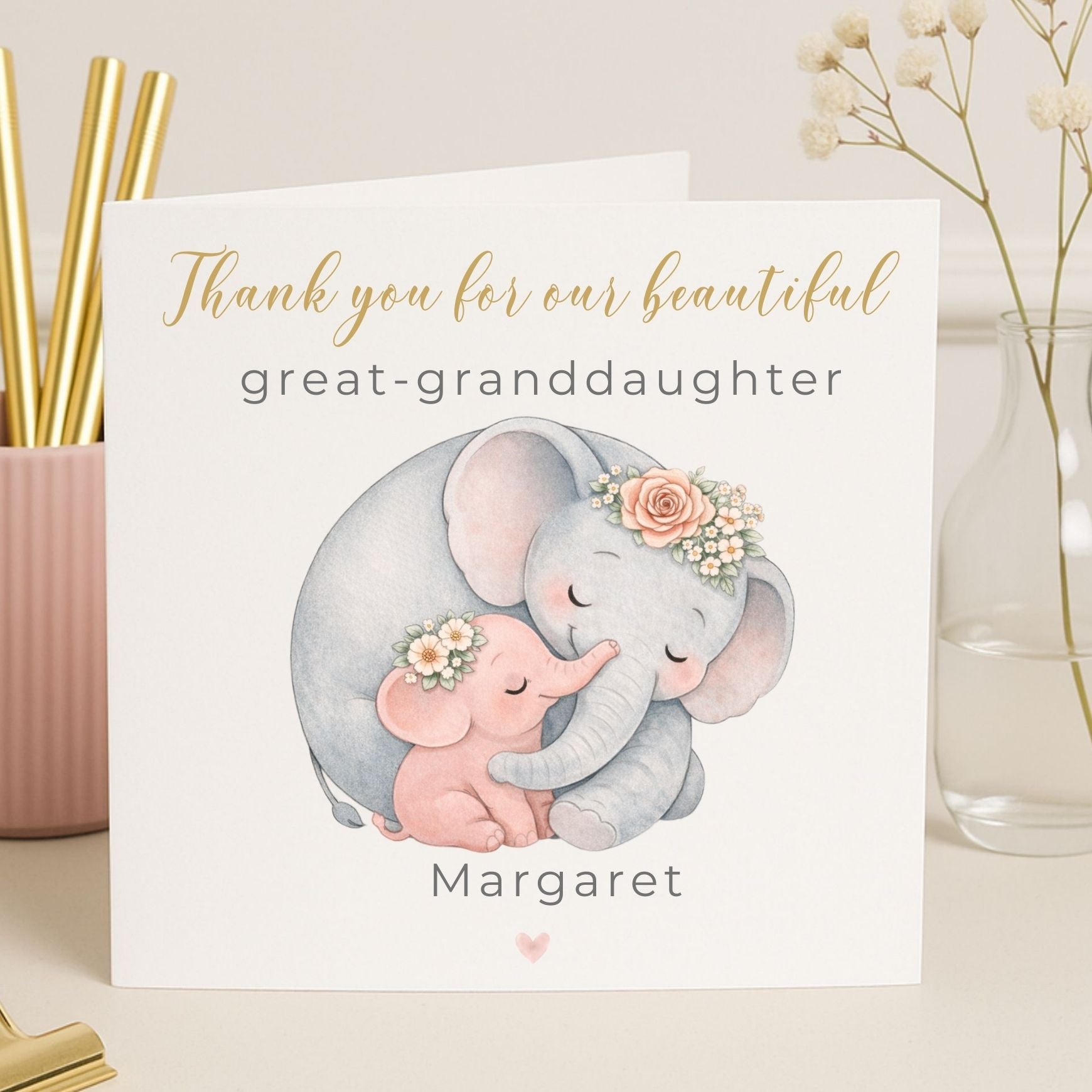 Personalised Thank You for Our Beautiful Great-Granddaughter Card