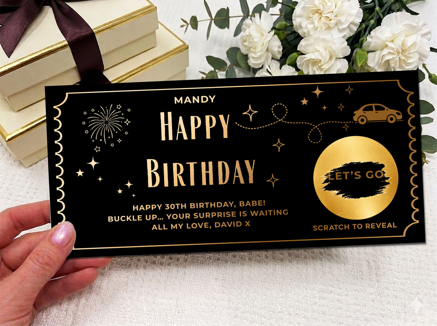 Personalised Adventure Scratch & Reveal Gift Voucher - Gold Surprise Trip Ticket