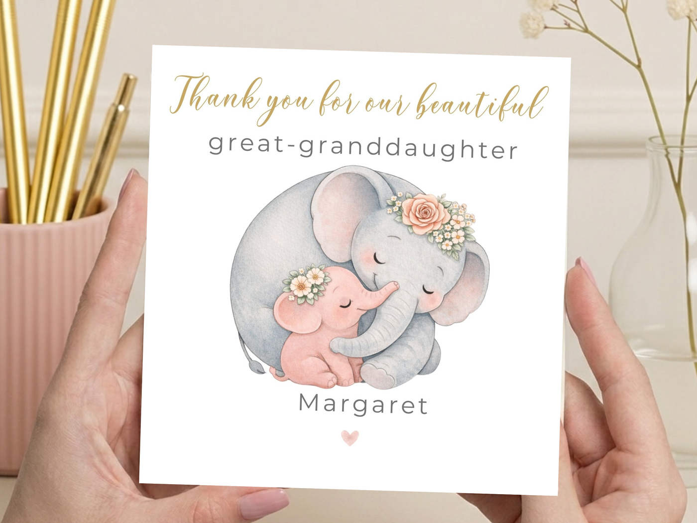 Personalised Thank You for Our Beautiful Great-Granddaughter Card