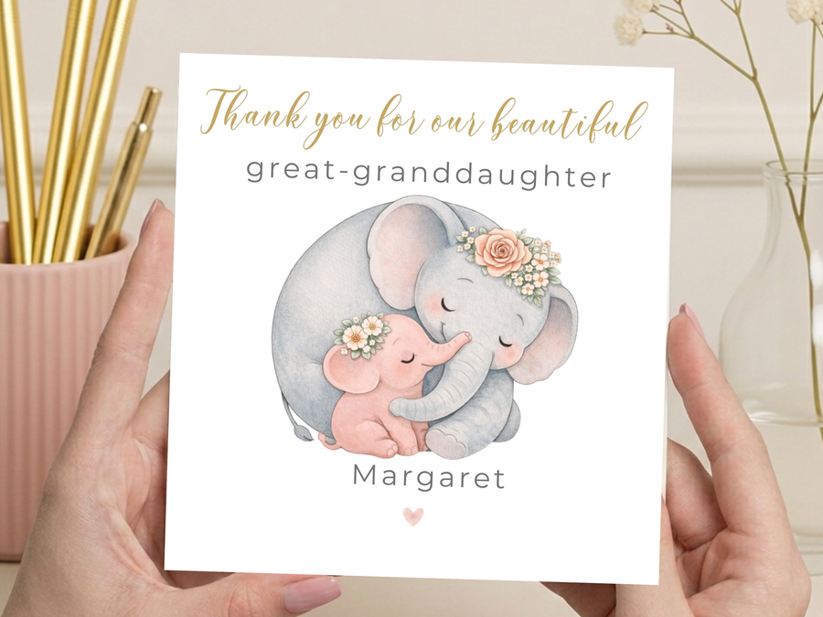 Personalised Thank You for Our Beautiful Great-Granddaughter Card