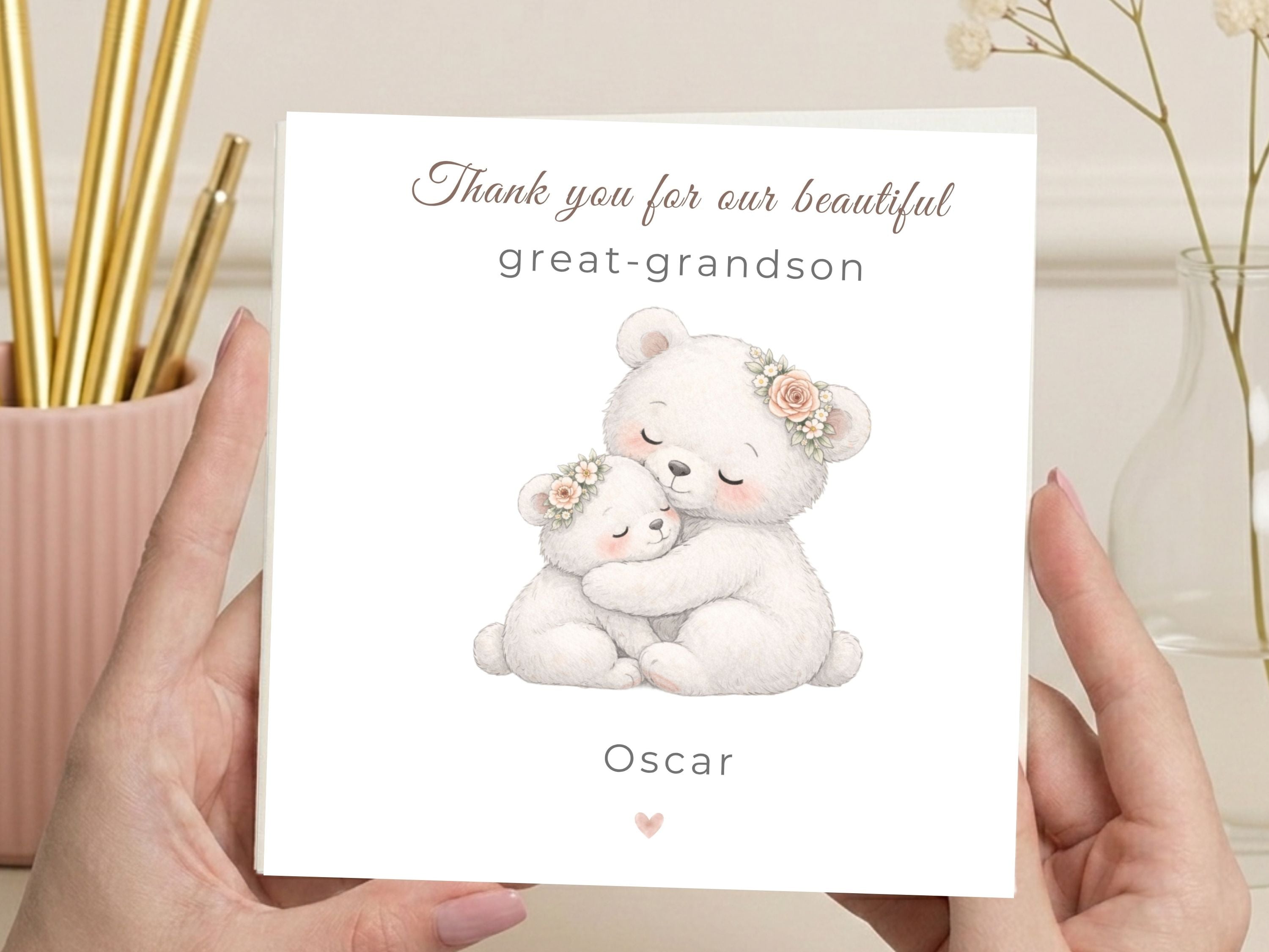 Personalised Thank You for Our Beautiful Great-Grandson Card