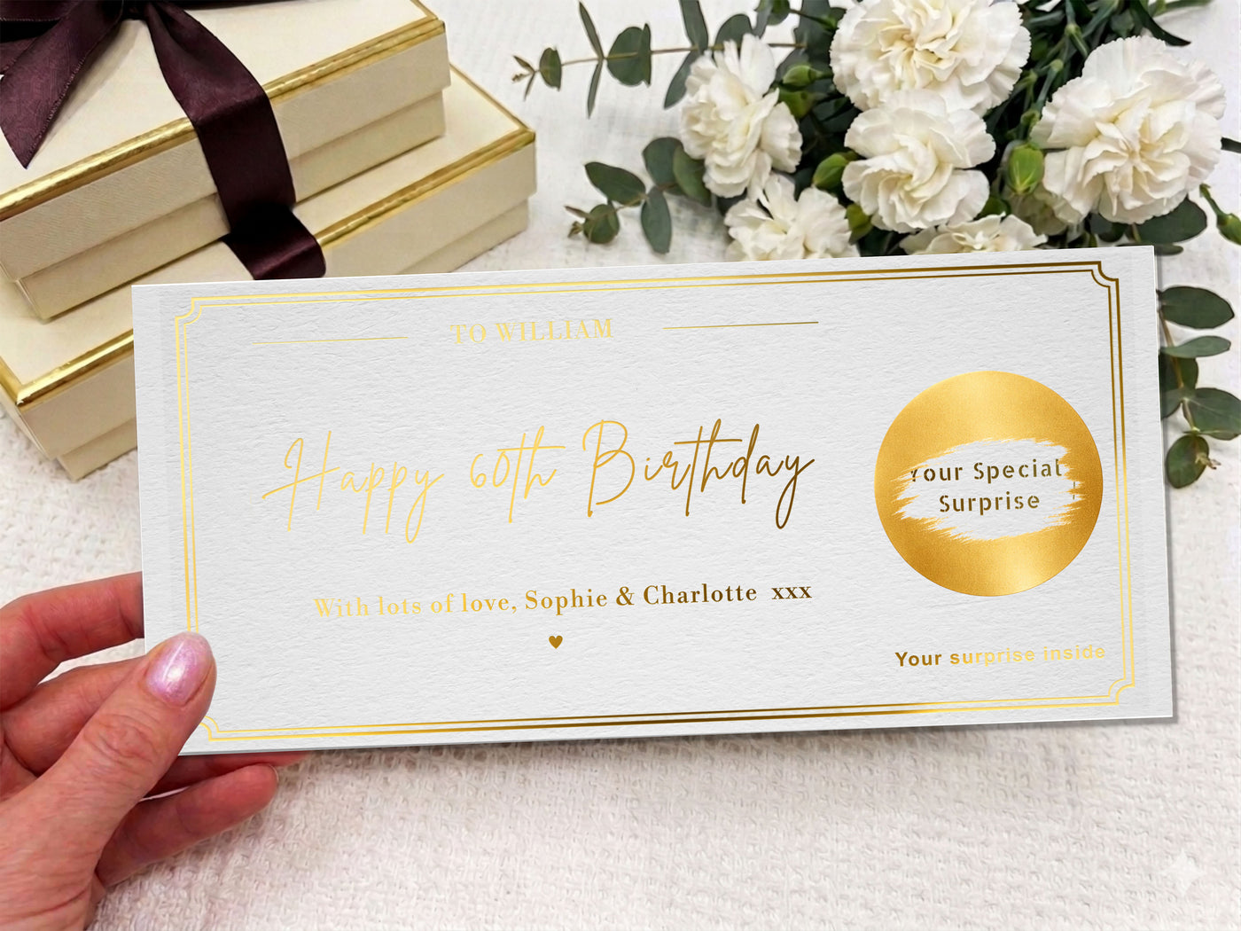 Personalised Scratch Card Gift Reveal – Luxury Birthday & Christmas Surprise Card UK