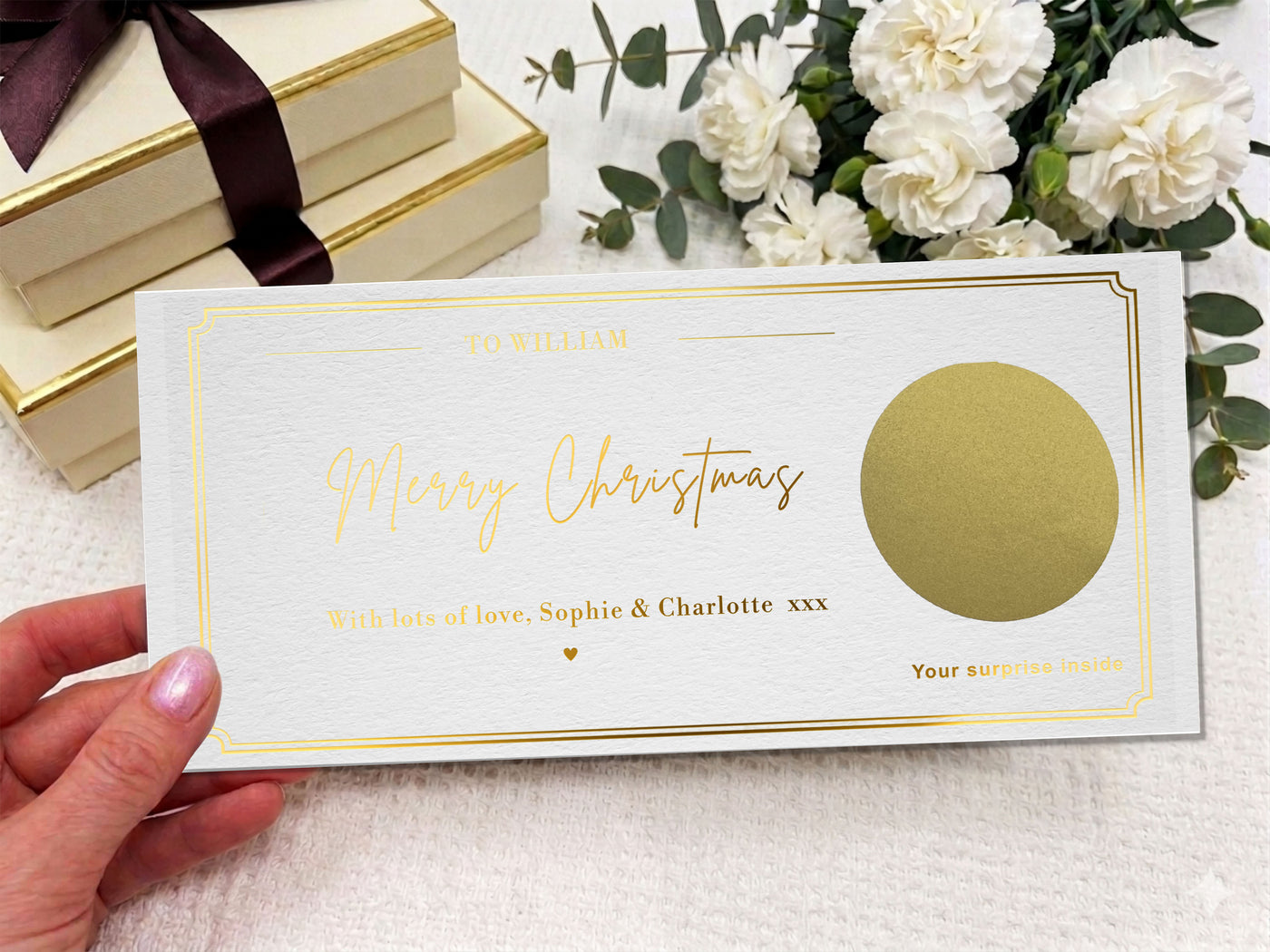Personalised Scratch Card Gift Reveal – Luxury Birthday & Christmas Surprise Card UK