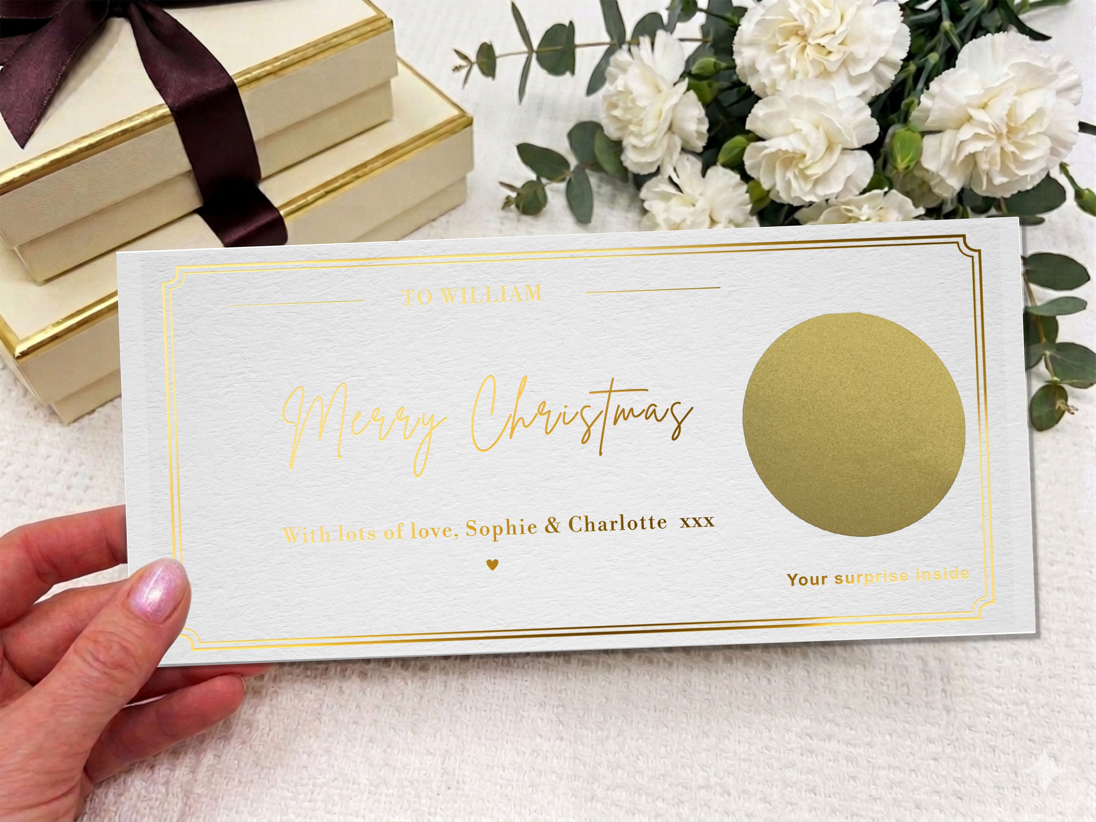 Personalised Scratch Card Gift Reveal – Luxury Birthday & Christmas Surprise Card UK