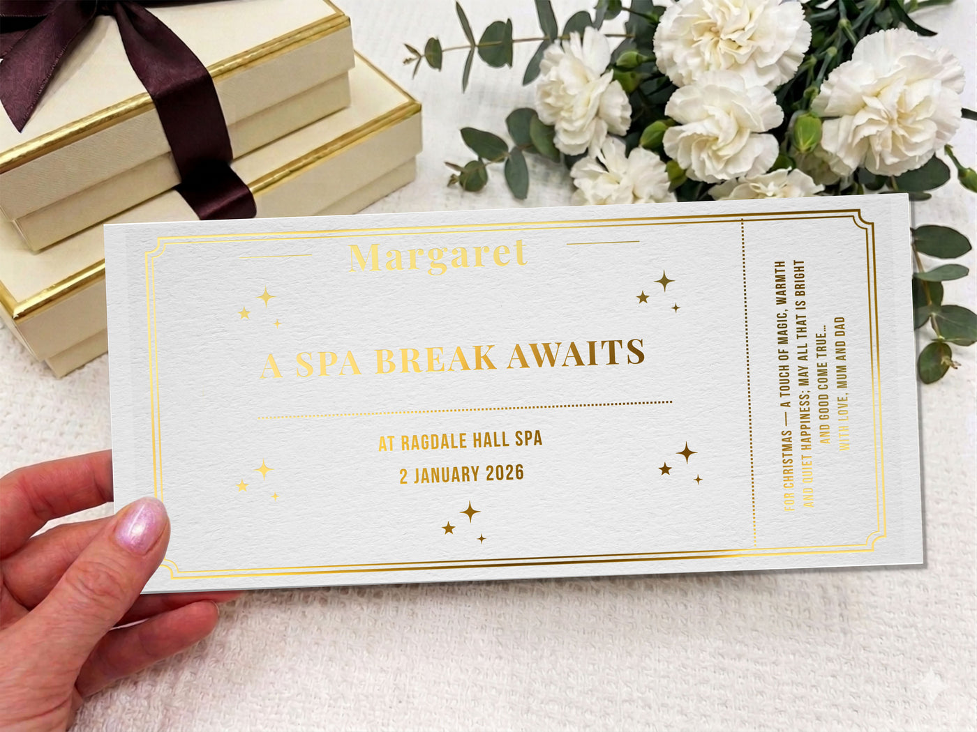 Personalised Spa Break Scratch Card Voucher – Luxury Experience Reveal Gift