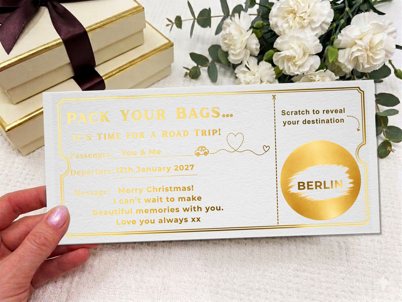 Personalised Road Trip Scratch Card – Surprise Travel Gift Voucher