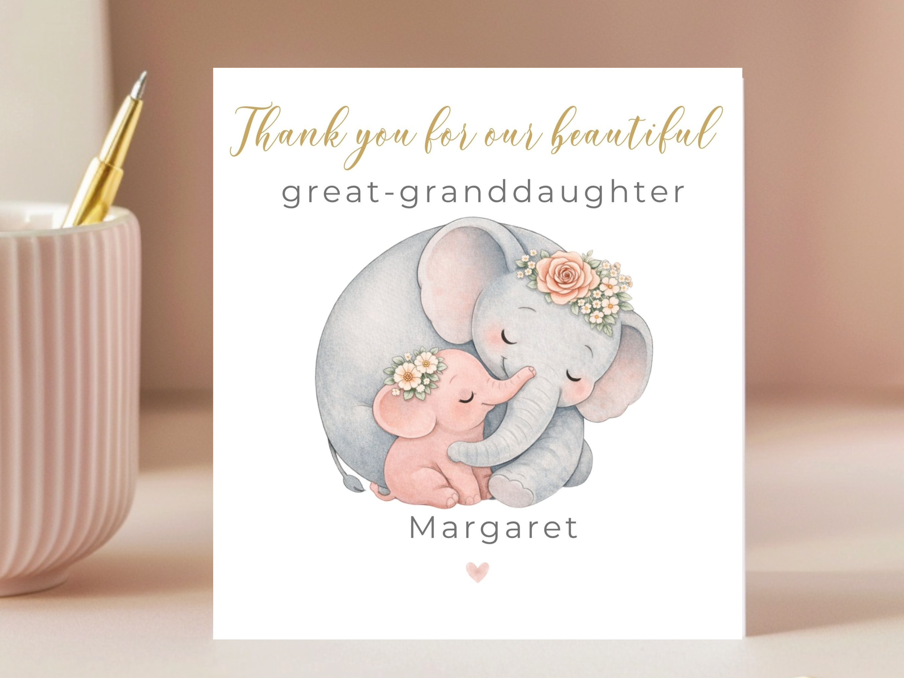 Personalised Thank You for Our Beautiful Great-Granddaughter Card