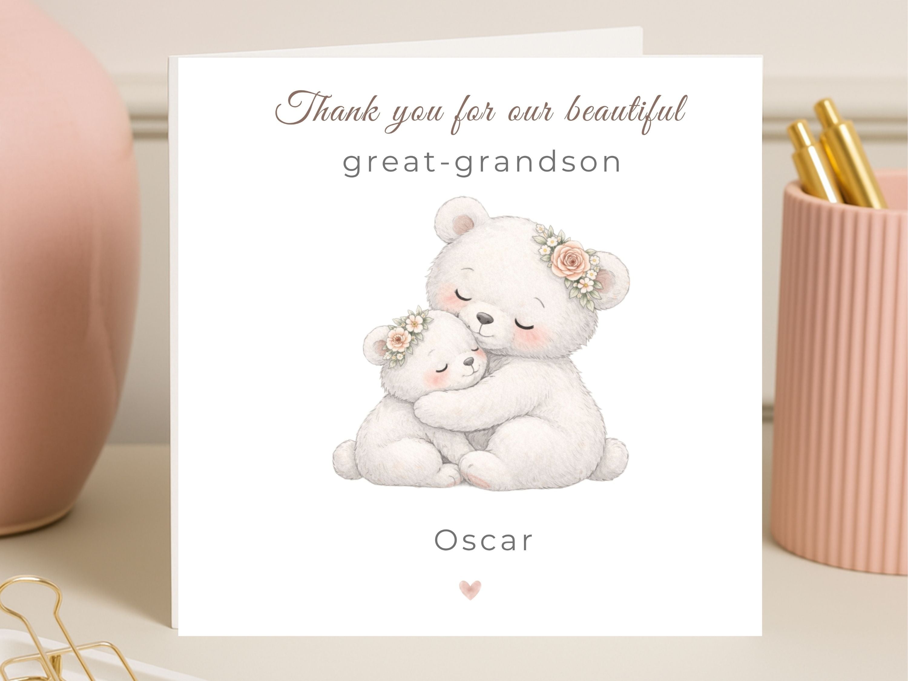 Personalised Thank You for Our Beautiful Great-Grandson Card