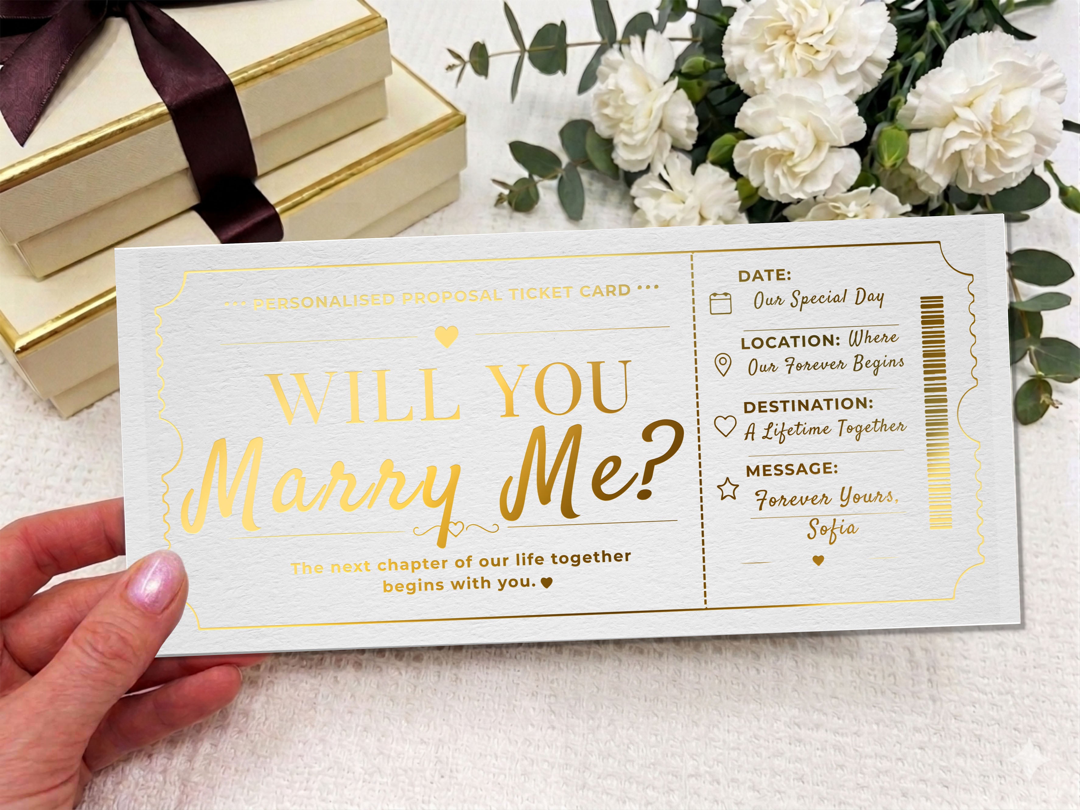 Will You Marry Me Ticket Card, Personalized Proposal Ticket, Romantic Engagement Gift, Custom Wedding Proposal Card