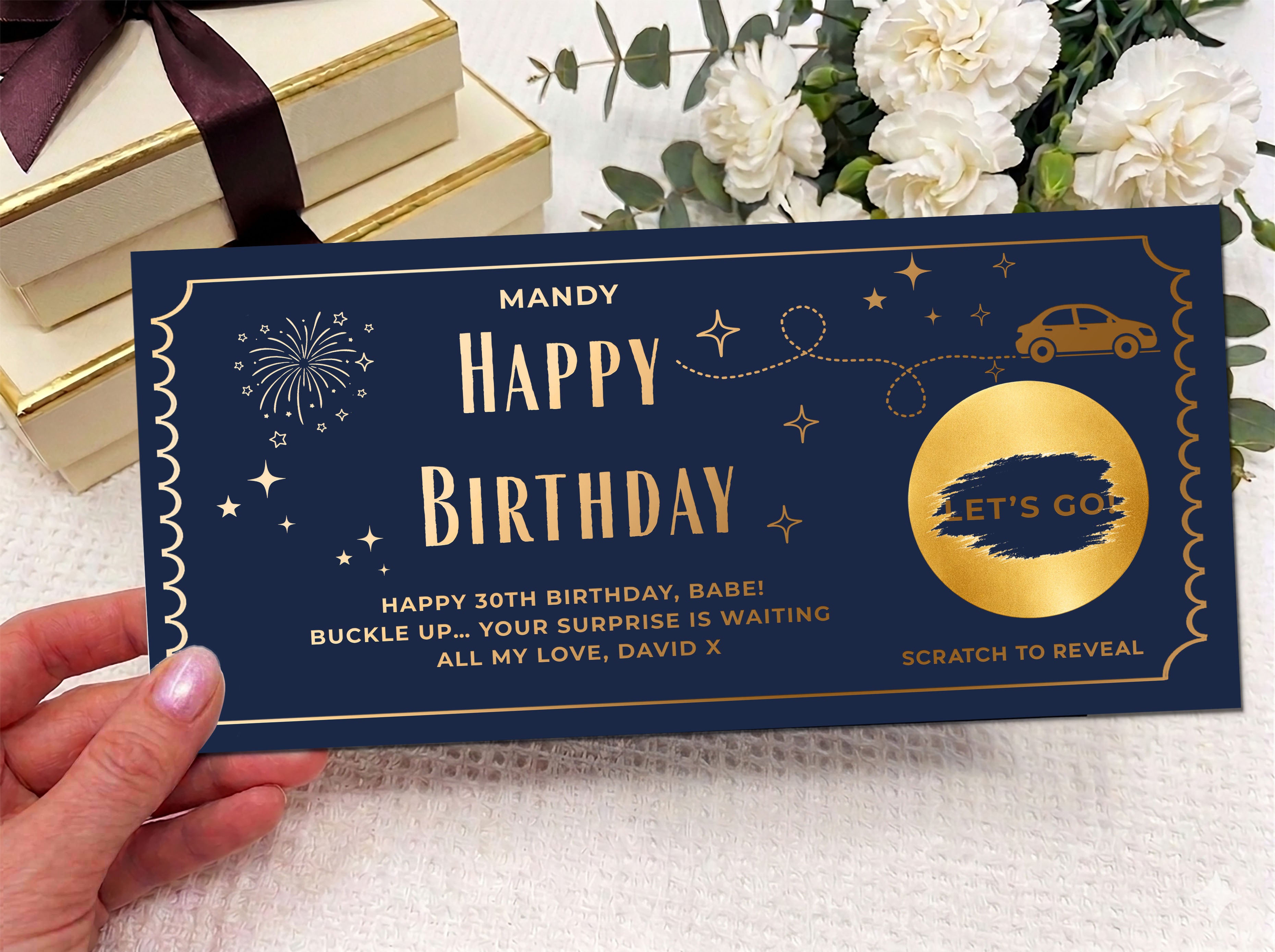 Personalised Adventure Scratch & Reveal Gift Voucher - Gold Surprise Trip Ticket