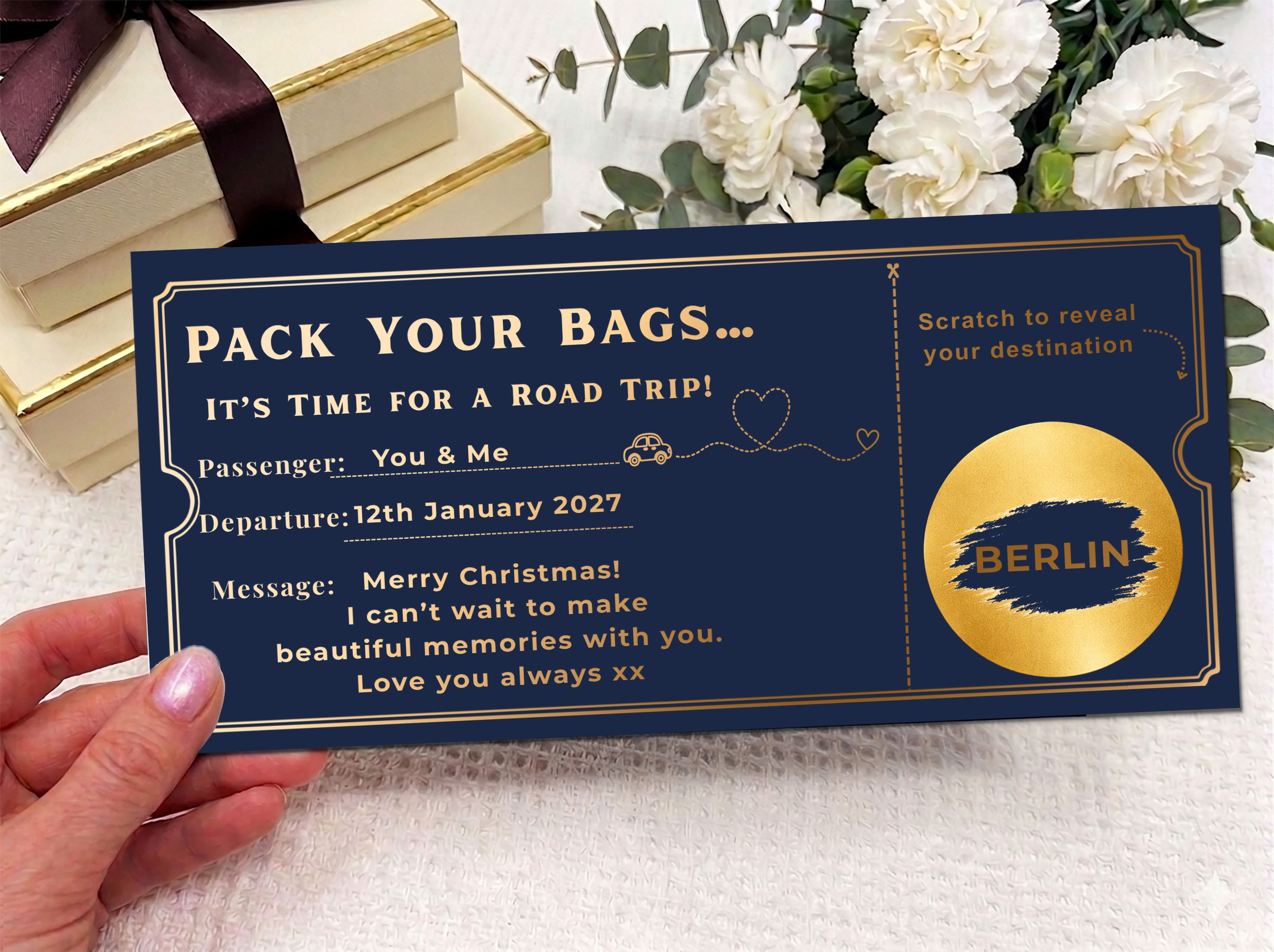 Personalised Road Trip Scratch Card – Surprise Travel Gift Voucher