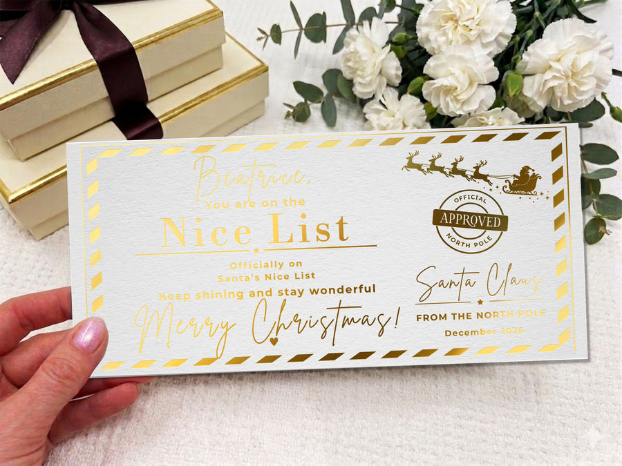 Personalised Santa Boarding Pass – Luxury Christmas Voucher, Custom North Pole Travel Ticket (Physical Card) (копия)