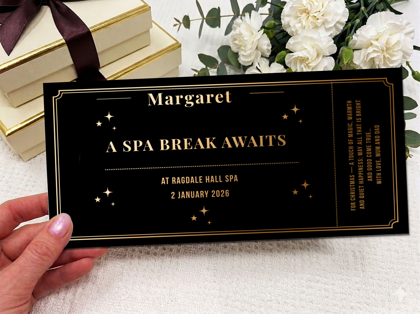 Personalised Spa Break Scratch Card Voucher – Luxury Experience Reveal Gift