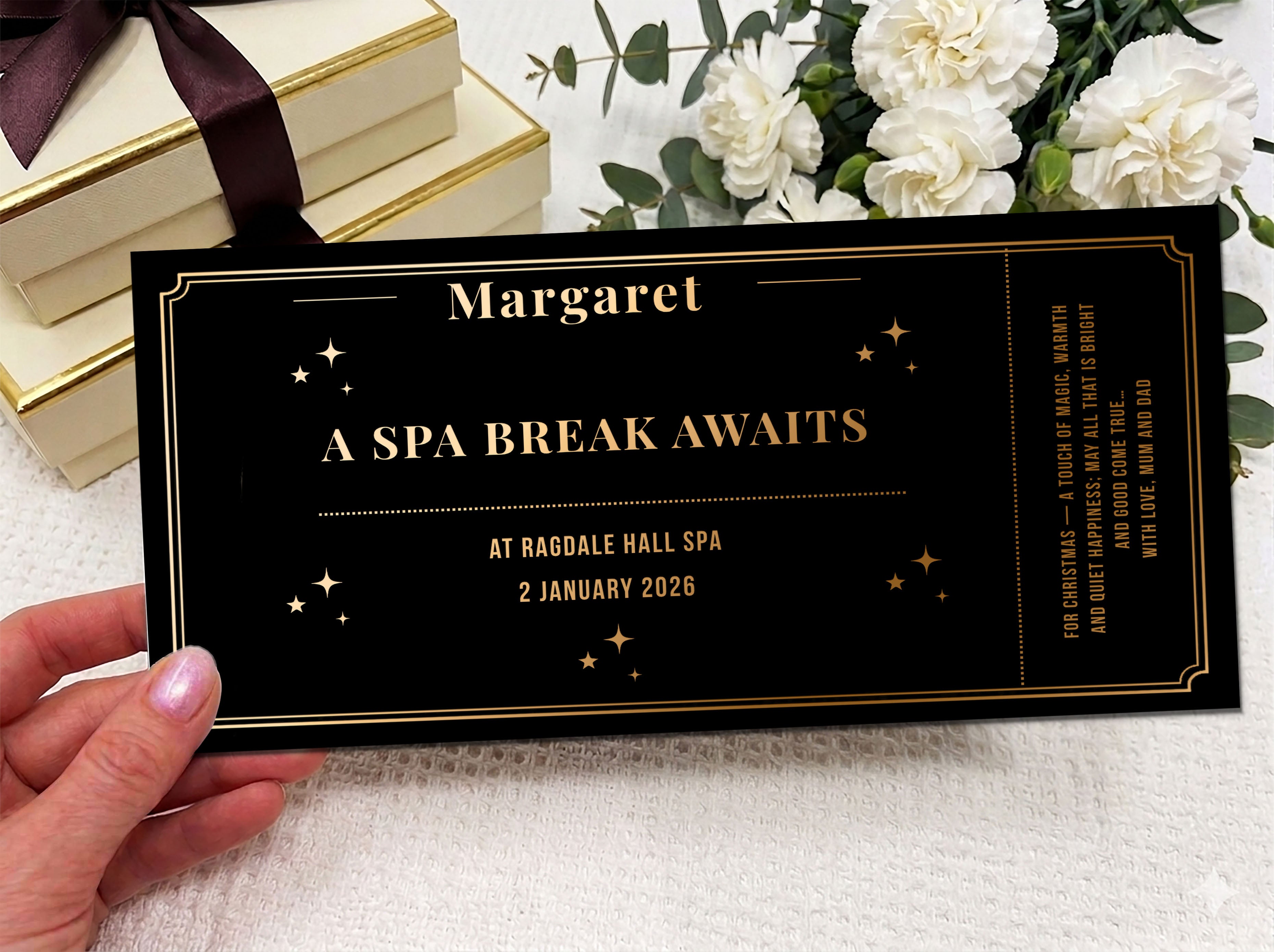 Personalised Spa Break Scratch Card Voucher – Luxury Experience Reveal Gift