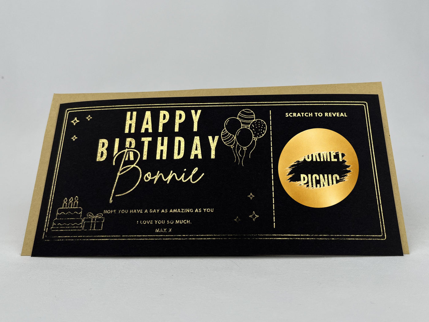 Personalised Gold Milestone Birthday Scratch Reveal Ticket