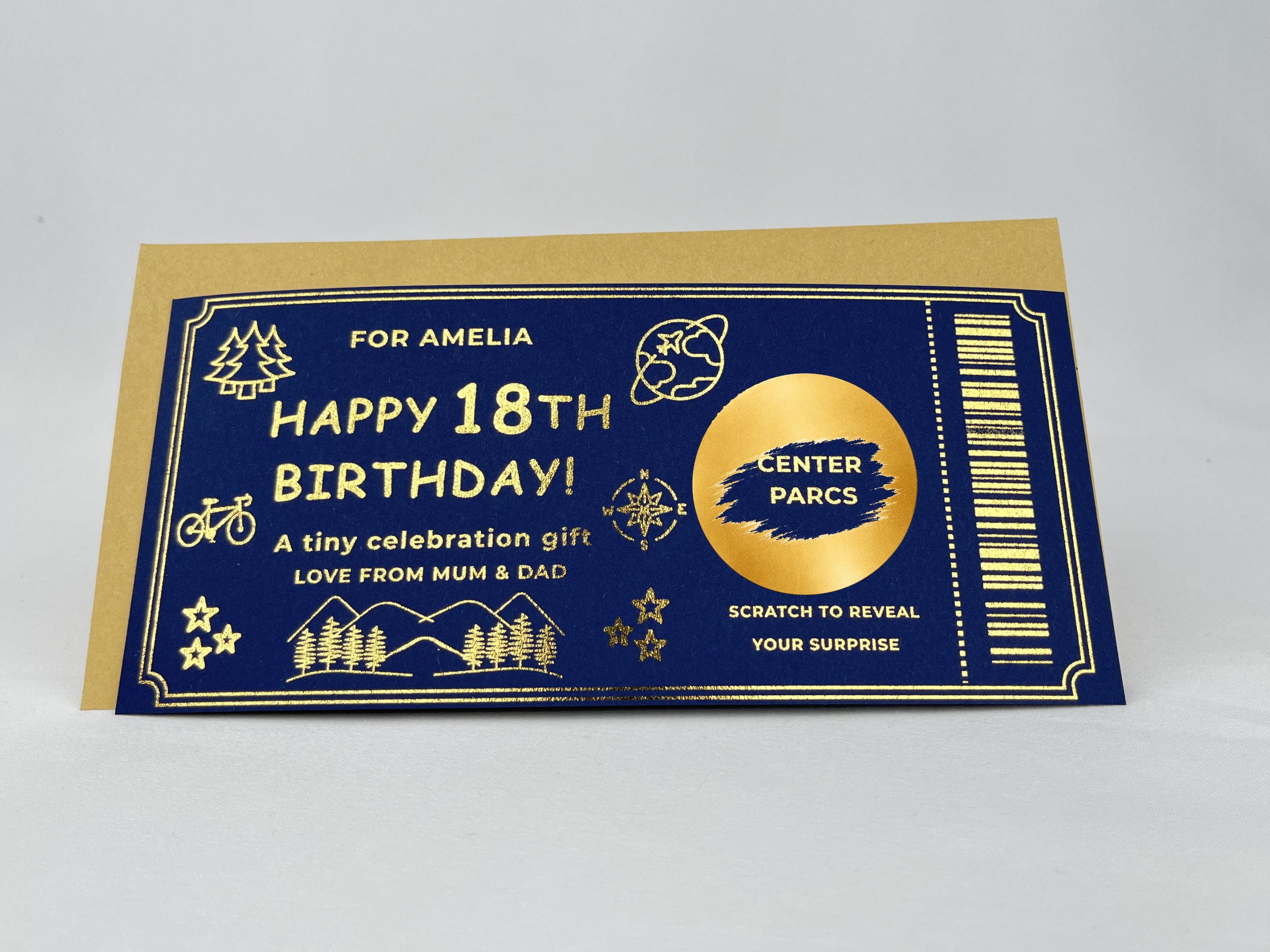 Personalised Gold Adventure 18th Birthday Scratch Reveal Ticket
