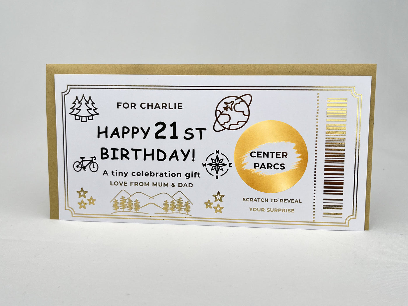 Personalised Gold Adventure 18th Birthday Scratch Reveal Ticket