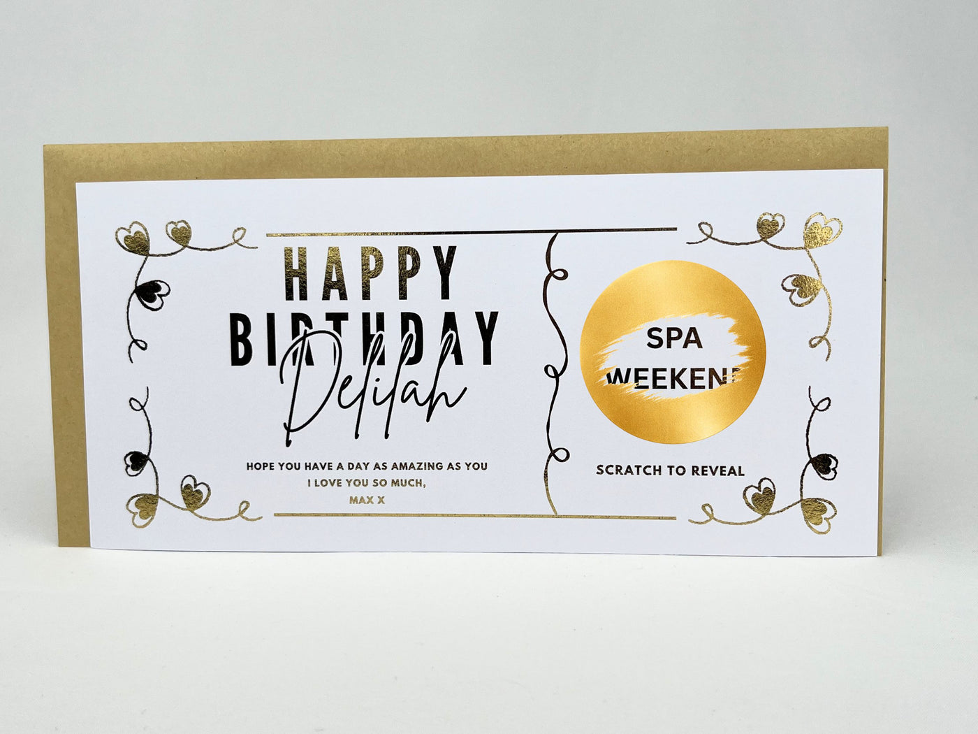 Romantic Birthday Scratch Off Card, Personalised Birthday Surprise Voucher