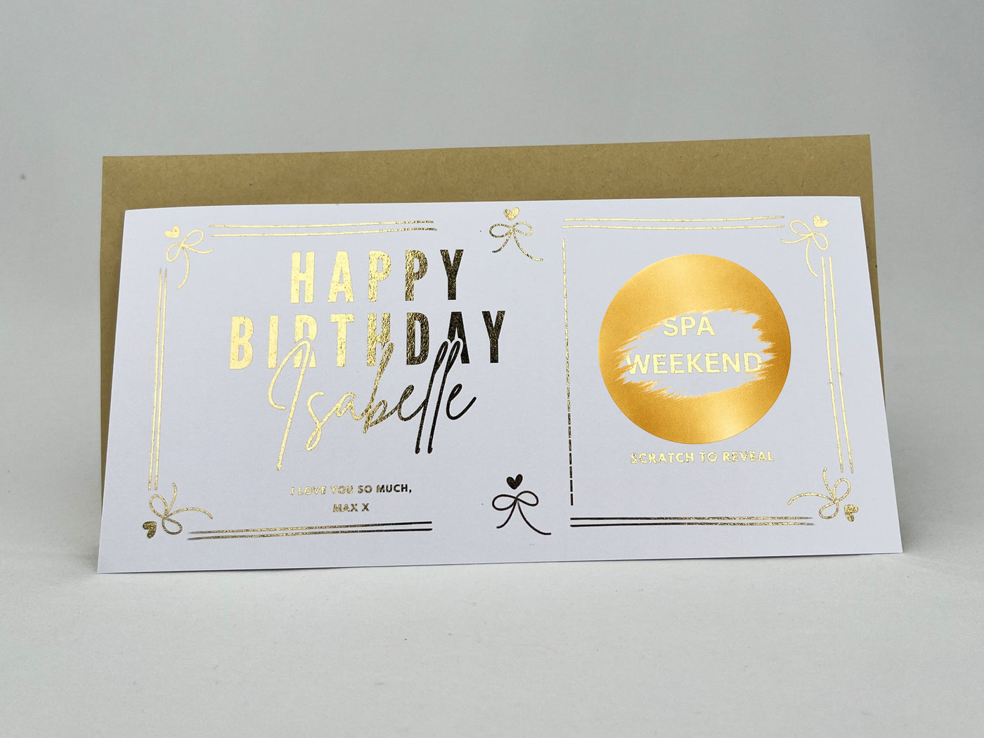 Elegant Birthday Scratch Off Card, Personalised Birthday Surprise Voucher Gift