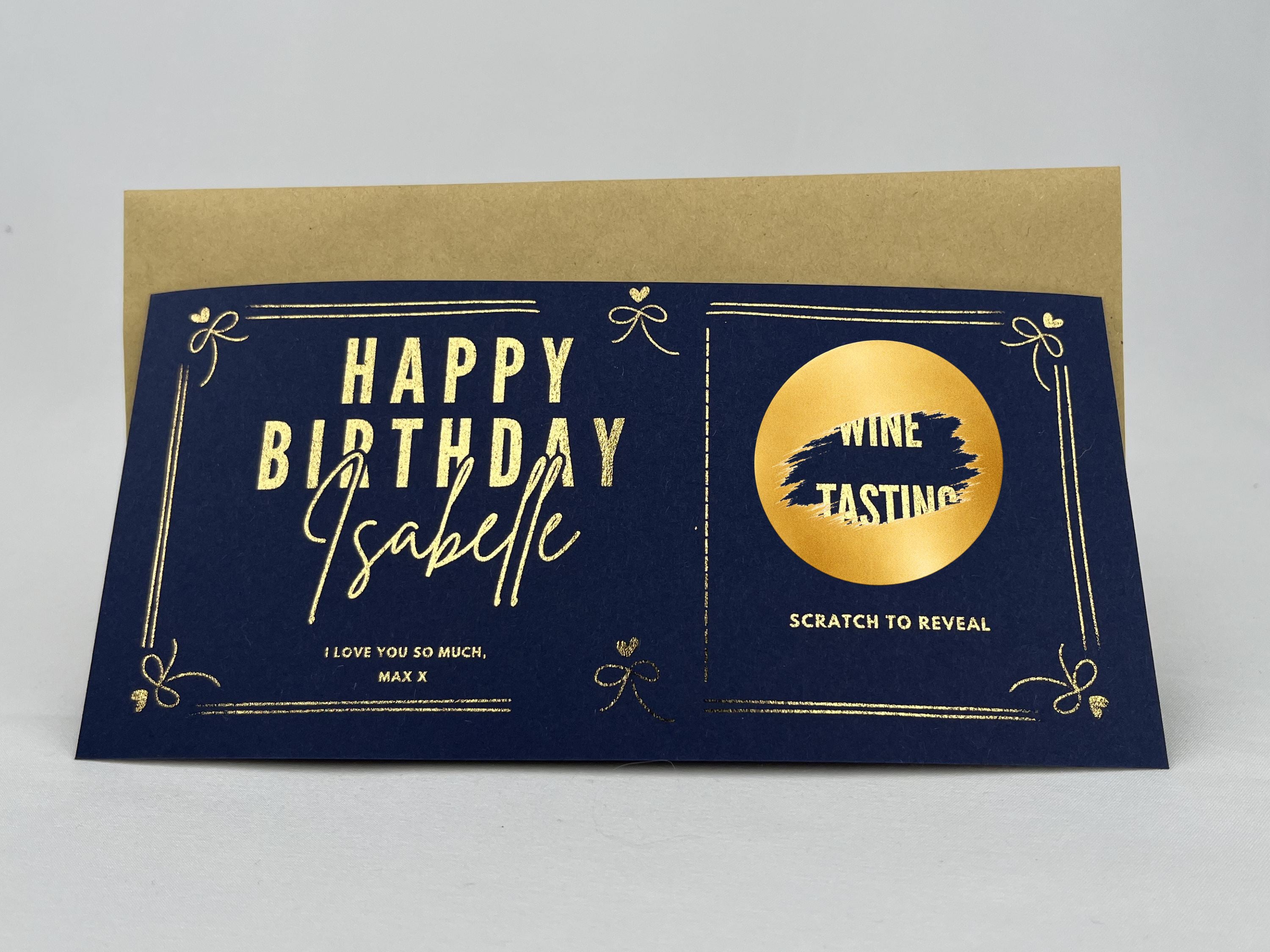 Elegant Birthday Scratch Off Card, Personalised Birthday Surprise Voucher Gift