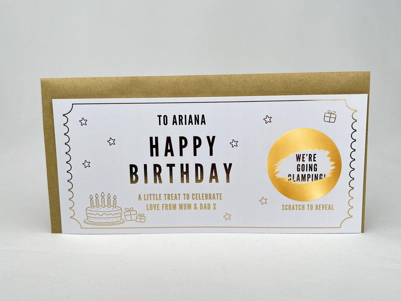 Birthday Scratch Off Card, Personalised Surprise Voucher Gift, Custom Reveal Ticket