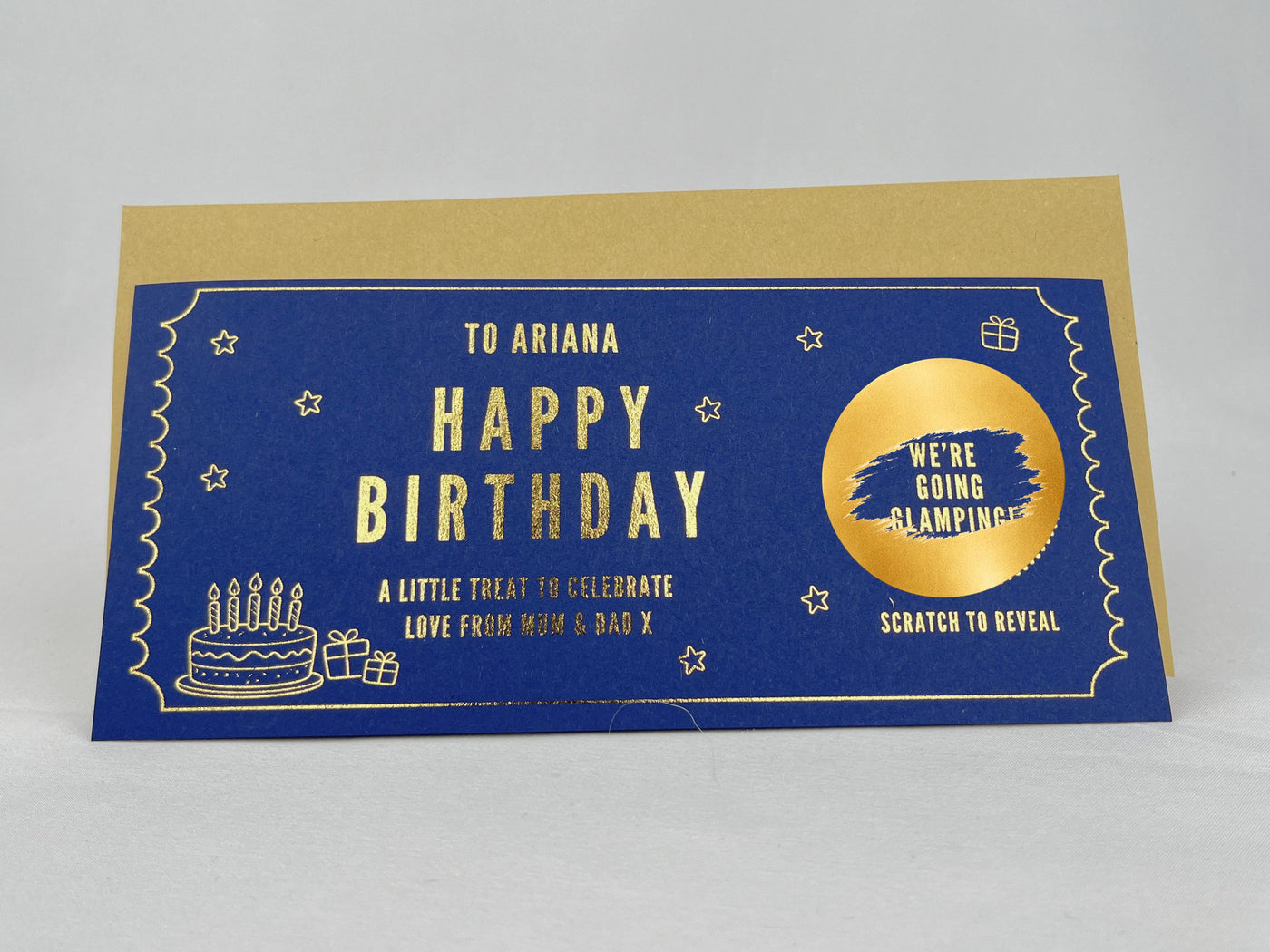 Birthday Scratch Off Card, Personalised Surprise Voucher Gift, Custom Reveal Ticket