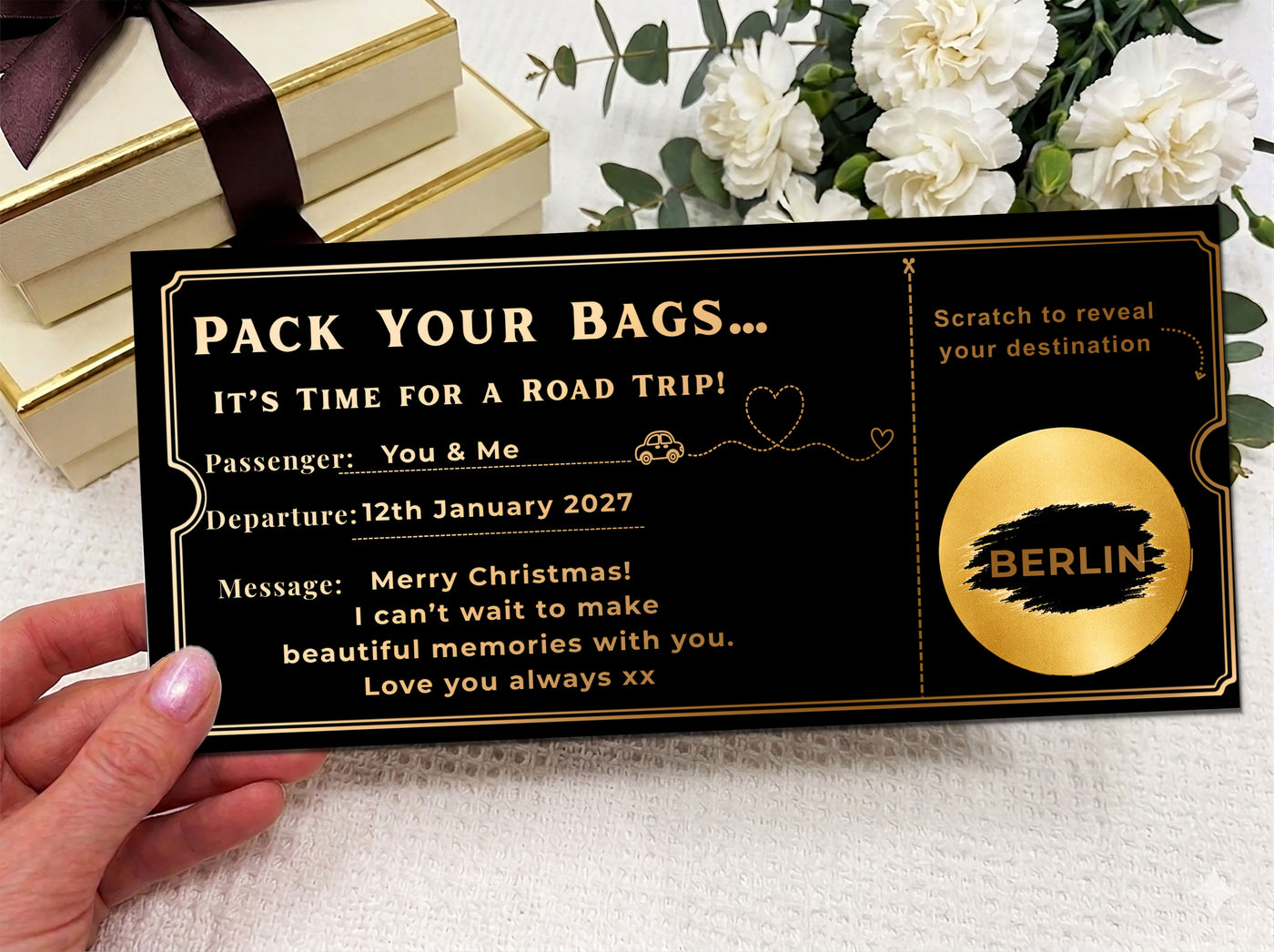 Personalised Road Trip Scratch Card – Surprise Travel Gift Voucher
