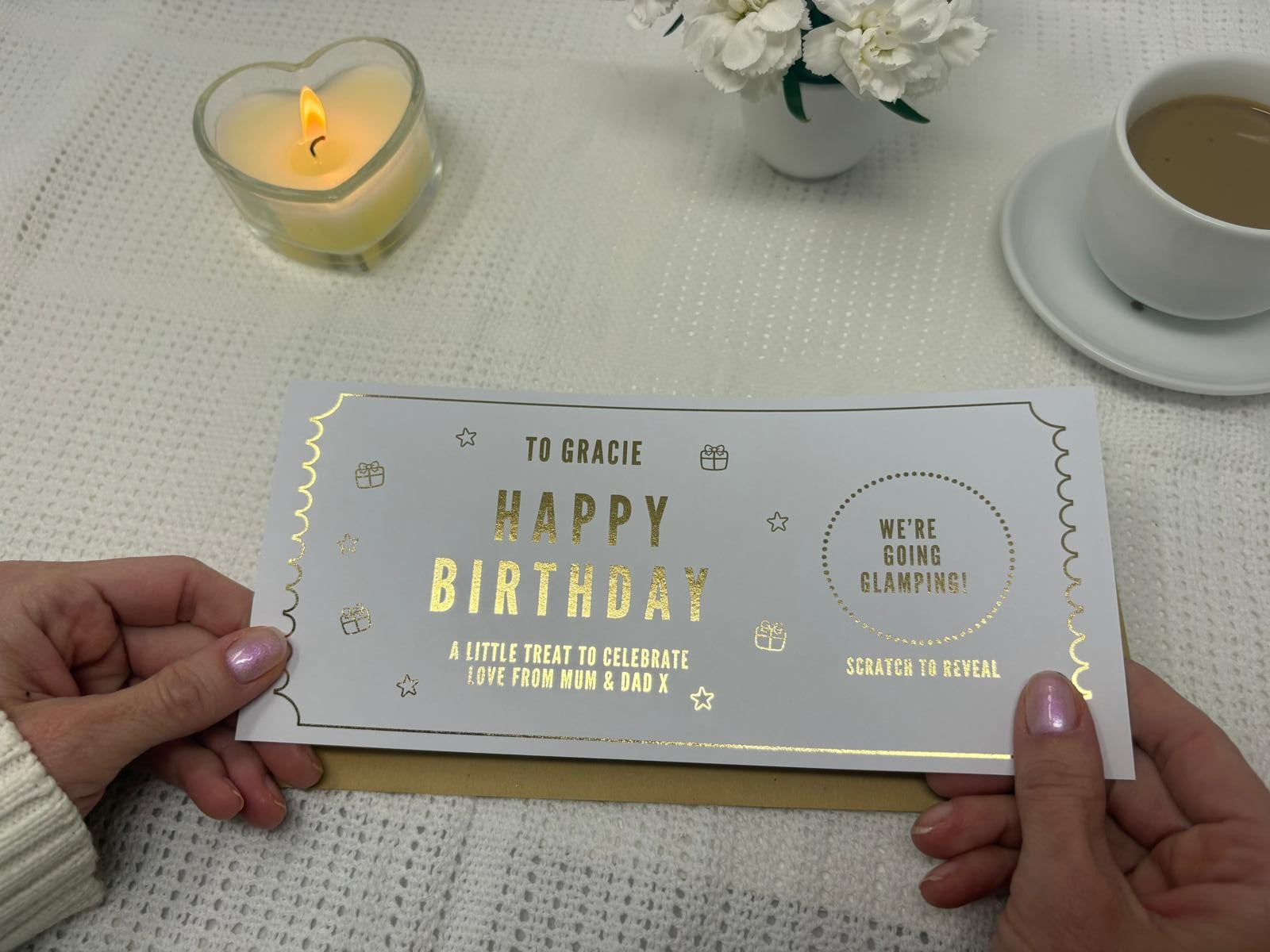 Personalised Golden Ticket Scratch Reveal Card