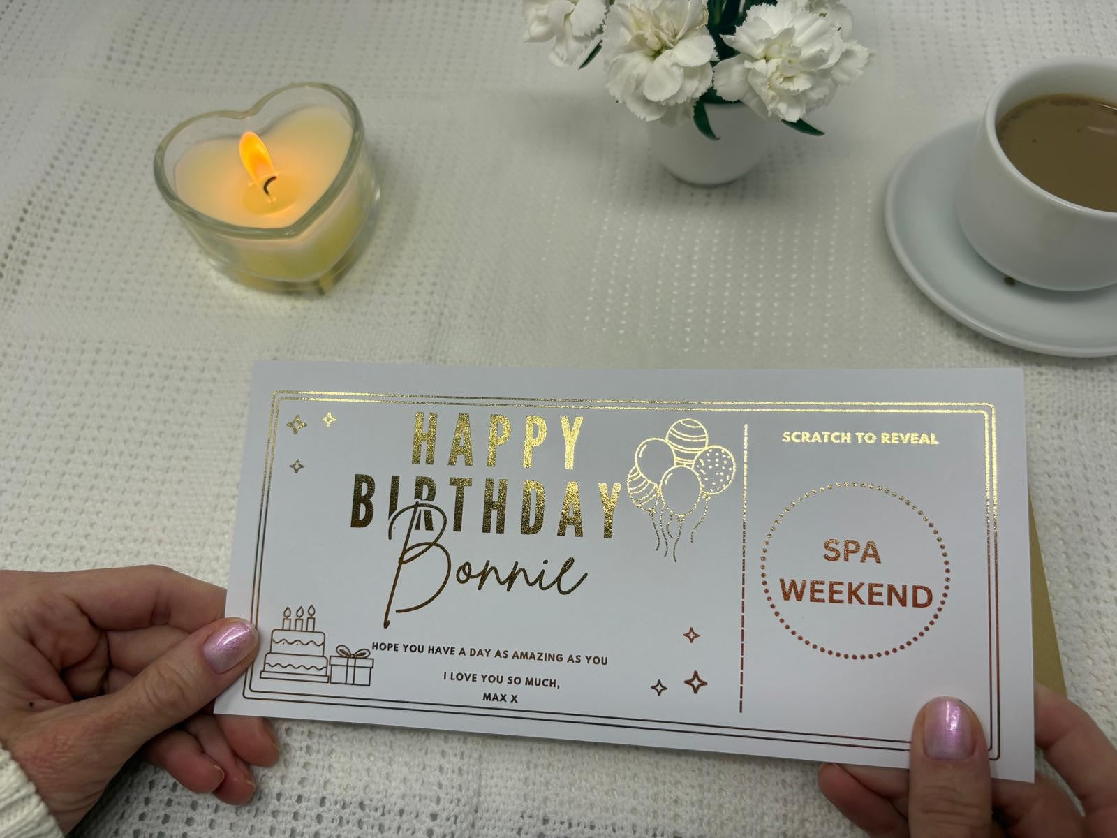 Personalised Gold Milestone Birthday Scratch Reveal Ticket